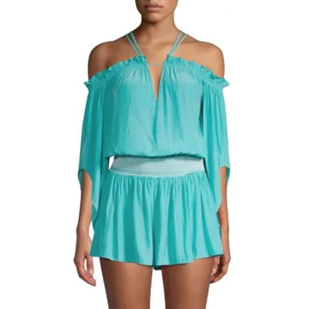 Ramy‎ Brook Kristen Turquoise Mini Romper Women's Size Medium